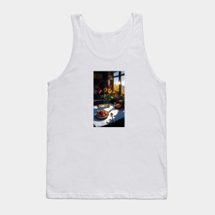 Croissant French Art Coffee Kitchen Sweet Butter Flower Tank Top